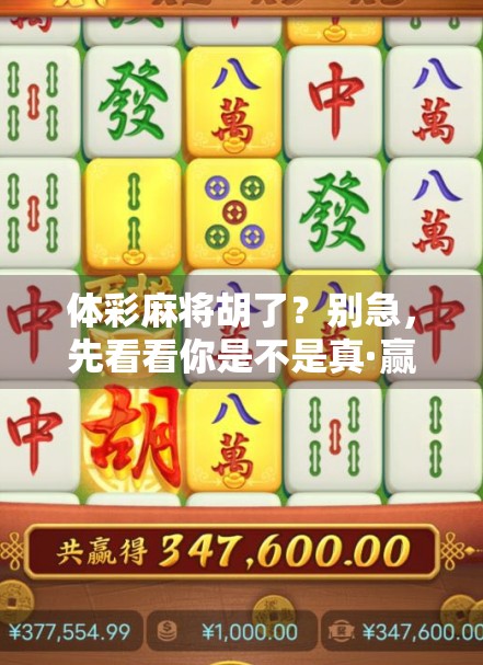 体彩麻将胡了?别急,先看看你是不是真·赢家!