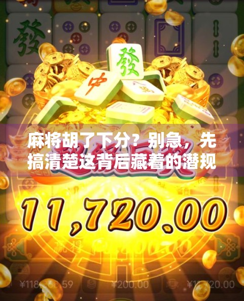 麻将胡了下分？别急，先搞清楚这背后藏着的潜规则！