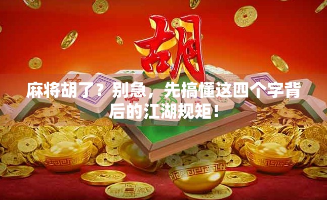 麻将胡了？别急，先搞懂这四个字背后的江湖规矩！