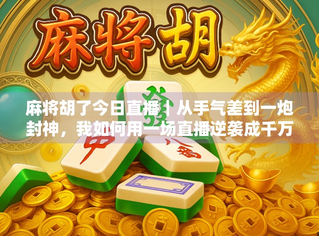 麻将胡了今日直播｜从手气差到一炮封神，我如何用一场直播逆袭成千万粉丝博主？