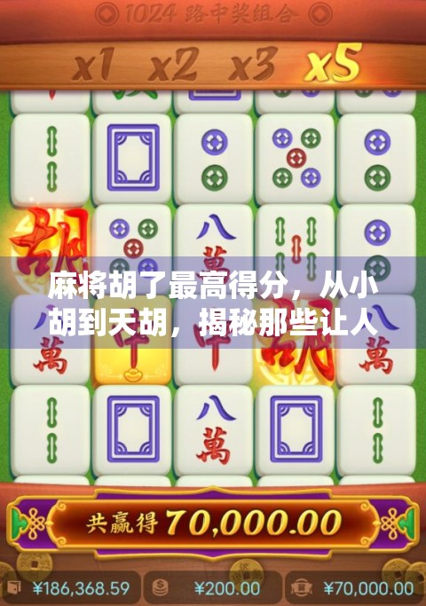 麻将胡了最高得分,从小胡到天胡,揭秘那些让人目瞪口呆的高分牌局!