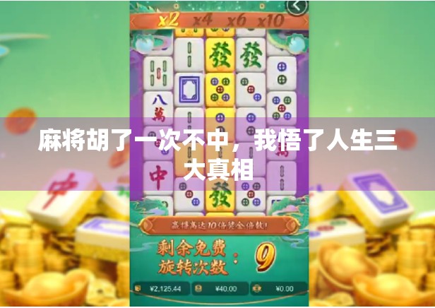 麻将胡了一次不中，我悟了人生三大真相