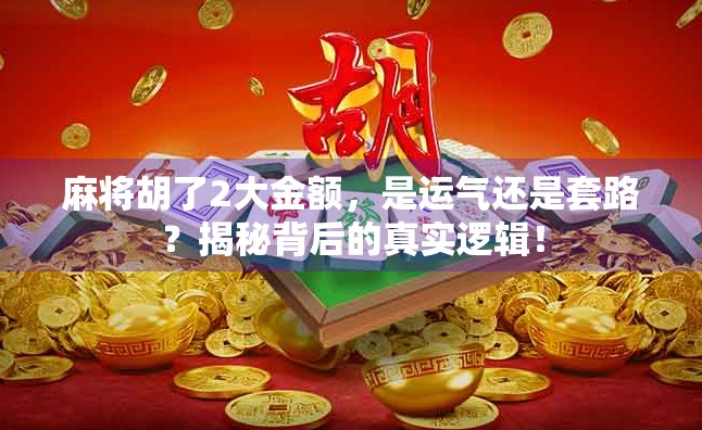麻将胡了2大金额,是运气还是套路?揭秘背后的真实逻辑!