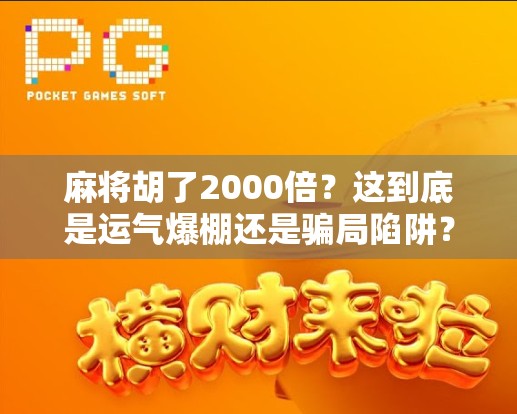 麻将胡了2000倍？这到底是运气爆棚还是骗局陷阱？