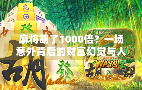 麻将胡了1000倍?一场意外背后的财富幻觉与人性博弈