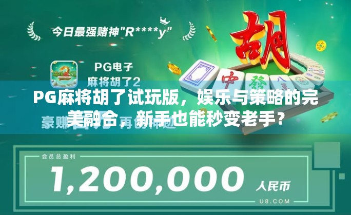 PG麻将胡了试玩版,娱乐与策略的完美融合,新手也能秒变老手? PG麻将胡了试玩版,娱乐与策略的完美融合,新手也能秒变老手?