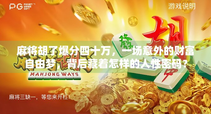 麻将胡了爆分四十万，一场意外的财富自由梦，背后藏着怎样的人性密码？