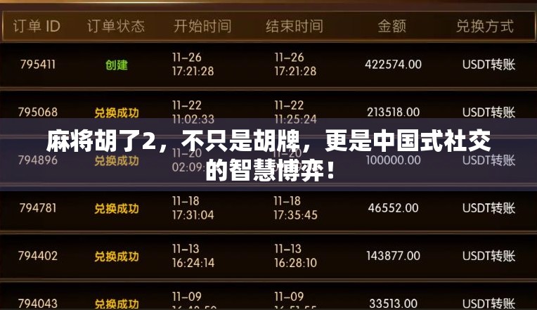 麻将胡了2，不只是胡牌，更是中国式社交的智慧博弈！