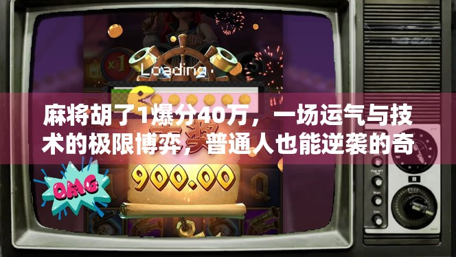麻将胡了1爆分40万，一场运气与技术的极限博弈，普通人也能逆袭的奇迹时刻！