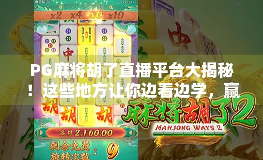 PG麻将胡了直播平台大揭秘！这些地方让你边看边学，赢麻了！