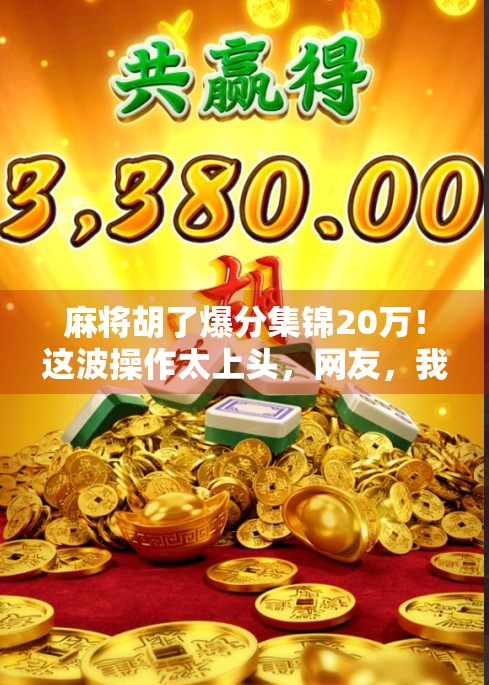 麻将胡了爆分集锦20万!这波操作太上头,网友,我赌五毛钱他不是职业选手!